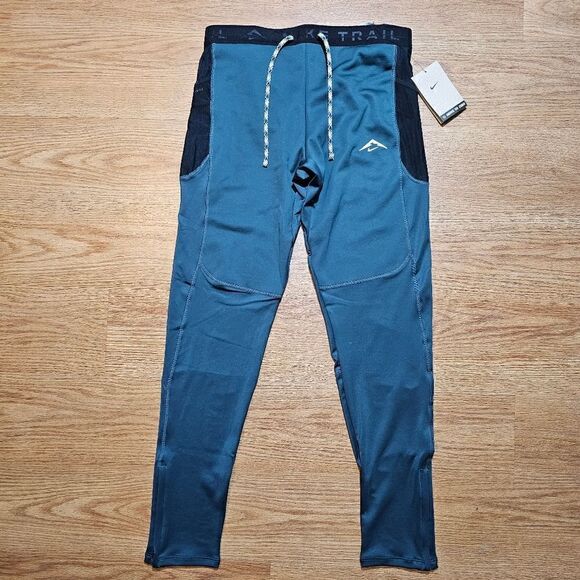 Nike Trail Lunar Ray Winterized Running Tights Hiking XL Pants Green FB8599-328 - Picture 2 of 16